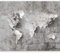 murando – Papier peint intissé – 350x256 cm – Trompe l oeil - Tableaux muraux – Déco – XXL– Béton Carte du Monde inscription k-A-0018-a-a