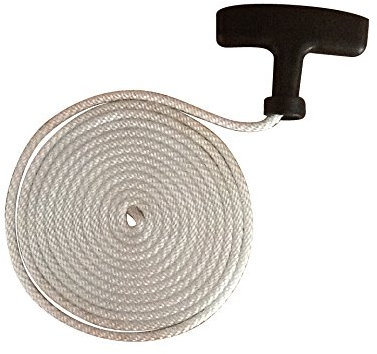Corde de démarrage de moteur 4 mm + poignée de traction de rechange pour tous les moteurs de soufflage à feuilles de jardin à essence avec corde de 2 m.