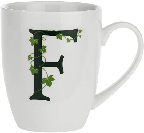La Porcellana Bianca - Tazza Lettera F, Bianco - Arredo Casa, Cucina - Linea Atupertu - Idea Regalo - Stoneware - 380 cc
