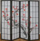 Décoshop26 Paravent 4 Panneaux Japonais en Bois Noir 176x175cm PAR06014