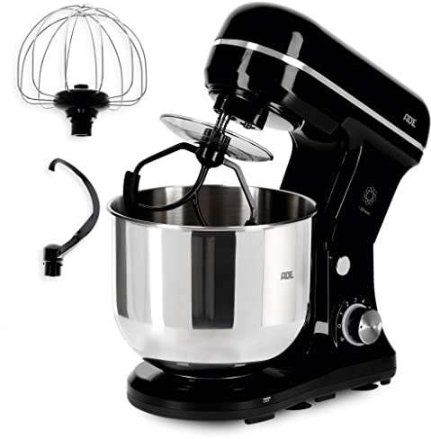 ADE Küchenmaschine mit 5 L Edelstahlschüssel | inkl. Zubehör | 1200 W | schwarz