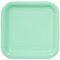 Unique Party-Paquete de 14 platos cuadrados de papel, color verde menta, 23 cm (99275)
