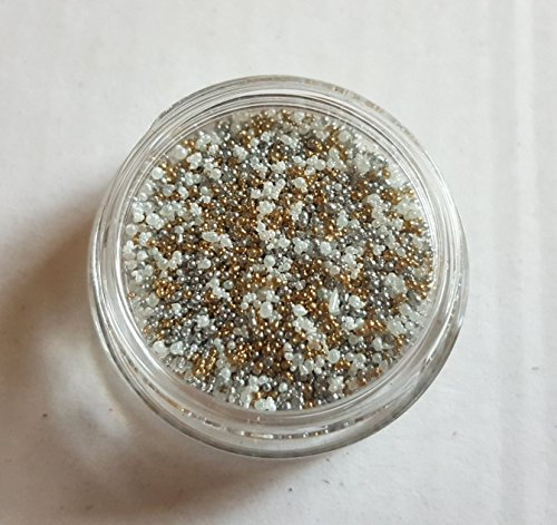 Nail Art Tin Caviar Micro Beads Mix in Silver/Gold/White Balls Micro Beads Nail Design Nail Art Manicure Pedicure Insert Accessories Glitter