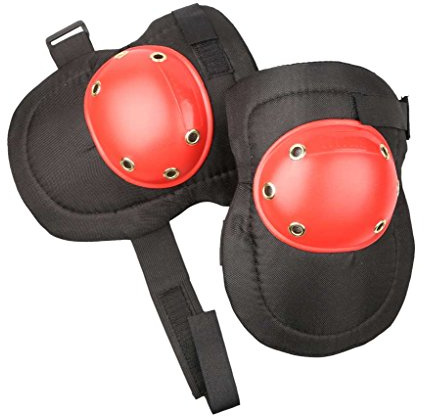 Hilka Tools 77850040 High Impact Hard Cap Knee Pads - Black/Red