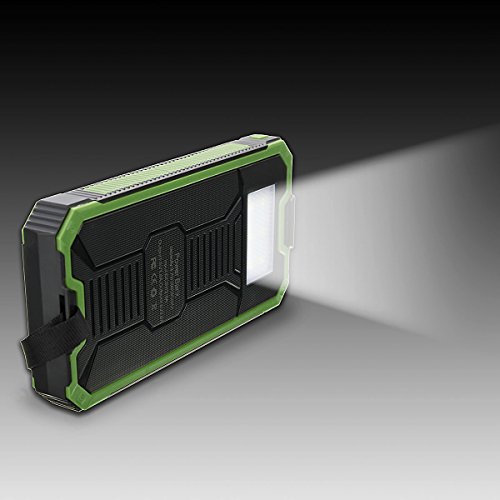 EsportsMJJ 8000mAh Solar Klettern Spange Externe Dual USB-Ladegerät Power Bank Für iPhone 7 Xiaomi Samsung-Grün