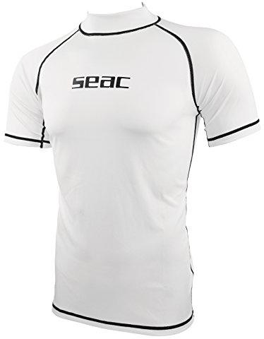 Seac T-Sun Short Man, Rashguard T-Sun pour Homme, Manches Courtes, Protection Solaire UV 97.5% , blanc, XXL