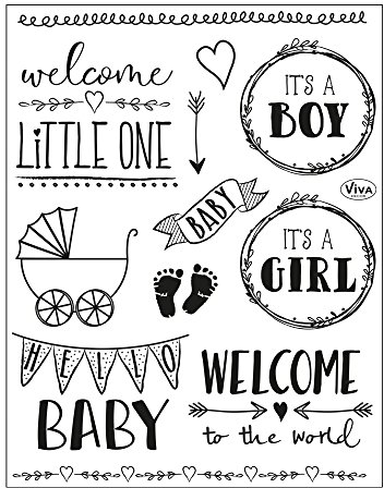VIVA DECOR - 3PL Clear Stamp Set Hello Baby, Einheitsgröße
