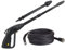 TECHKAR Pistola Limpiadora Alta Presión + Manguera Nylon - Compatibilidad Karcher K2-K7 - Rosca M22x1,5 mm - 160 bar - Accesorio Karcher - Vario + lanza turbo - Manguera 10 m