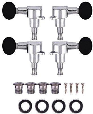2L2R Ukulele Mechaniken, Ukulele Stimmwirbel Stimmen Silber Beiliegende Getriebe Tuner Zinc Alloy Black Machine HeadYoukeli Parts