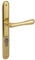 Gedotec Türdrücker-Garnitur Messing Drückergarnitur Antik Türbeschlag Vintage Türgriff Zimmertüren - Elegant | Messing poliert | PZ - Zylinder | 1 Set - Design Langschild-Garnitur inkl. Schrauben