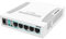 MikroTik RB260GS Gigabit Ethernet Switch, 5 Ports, PoE, Plastic Case, White, Compatible with Desktop, Laptop, Printer, Server, Gaming Console, Tablet