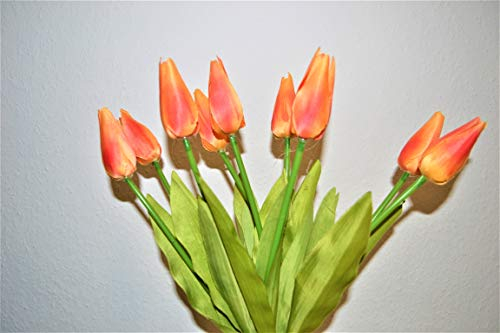 7&7 9 x Tulpen orange 43 cm Kunstblumen Deko Kunstpflanze künstliche Blumen