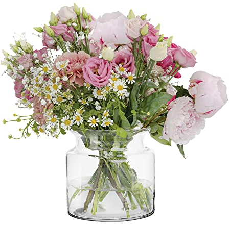 TREND FOR HOME Jarrón cilíndrico de Cristal Transparente H: 15 cm Jarrón Redondo para Vallas de Valles de Cristal Decorativo Jarrón para Pampa Jarrón de Boda, jarrón Jacinto Grande Decorativo | ⌀ 15