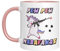 TassenTicker - Tasse mit Spruch - Pew Pew Madafakas - schießendes böses Einhorn - Kaffeetasse - beidseitig Bedruckt - Geschenk (Rosa)