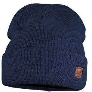 maximo Kids-Beanie, Umschlag Perlfang, Jerseyfutter Made in Germany 53 Navy