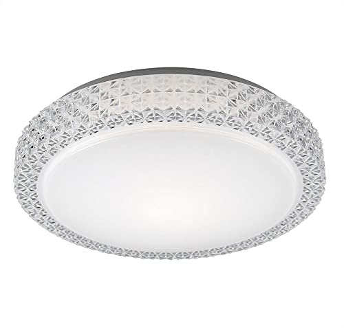 LED Deckenleuchte CCT Deckenlampe Wohnzimmerlampe Wohnzimmerleuchte, Sternenhimmel Kristalle, Stahl, 22W 1980lm 3000K, D x H 40 x 11 cm