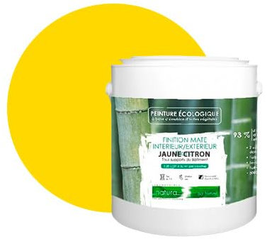 BOX DECO COULEURS Peinture naturelle écologique intérieur extérieur aspect mat Natura - 2.5L, Jaune Citron