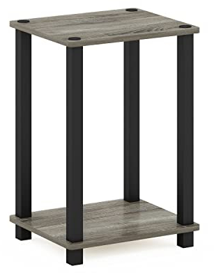 Furinno Simplista Mesa Auxiliar, Engineered Wood, Roble Francés/Negro, 29.2 (D) x 34 (W) x 49.8 (H) cm