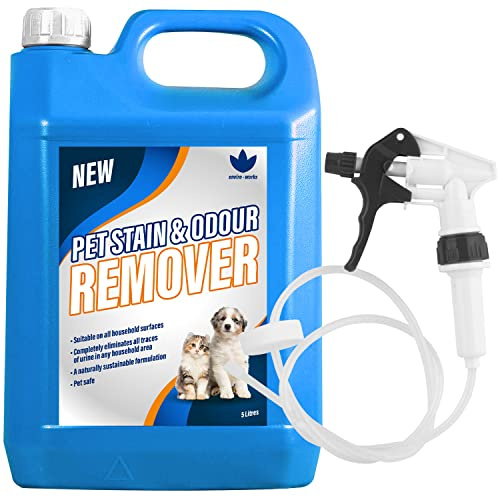 enviro-works Pet Stain & Odour Remover 5L Plus Long Hose Trigger - Completely Eliminates Traces of Urine In Any Household Area