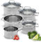 classbach® Set de casseroles 8 pièces | Set de casseroles en acier inoxydable pour tous les types de cuisinières (induction, gaz, vitrocéramique, électrique) lavable au lave-vaisselle | C-KTS 4017