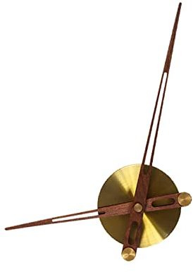 Baoblaze Großes Wanduhr-Zeiger- und Uhrwerk-Set mit Holzzeigern Uhrzeiger-Motor-Kit Uhrenzubehör, Golden