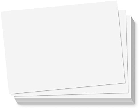 S&O 300gsm 5x7” Postcard Paper Cardstock (Both Sides Blank) for Art or Message Notes Sheets for Mailing. White Blank Greeting Slips, Index Flash Printable Letter Note Set. Bulk Post Tags– 50 Pack