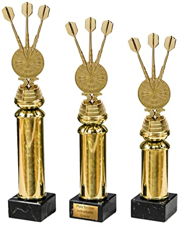 eberin · Dart Pokal · Dart WM · Dartturnier · Skulptur · Pokal · Wanderpokal · Dartpfeil · Kneipe · Event · mit oder ohne Gravur · in 3 Größen erhältlich (Größe: 30,5cm)