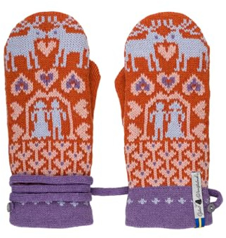 ÖJBRO VANTFABRIK – Fäustlinge, 4-lagig, Größen S (6), M (7-9), L (10-11), aus 100% Merinowolle, unisex, warm & weich, folkloristisches nordisches Design