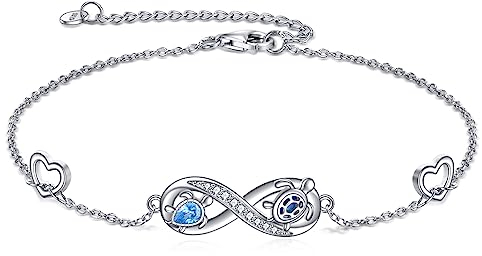 POPLYKE Mama Tochter Schildkröte Armband 925 Sterling Silber Infinity Armband Schildkröte Damen