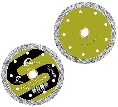 Diamant Trennscheibe für Fliesen 125mm - 2 Stücke X Masche Diamantscheibe für Keramische Fliesen Porzellan Marmor Kunststein für Kreissäge SANLEETEK