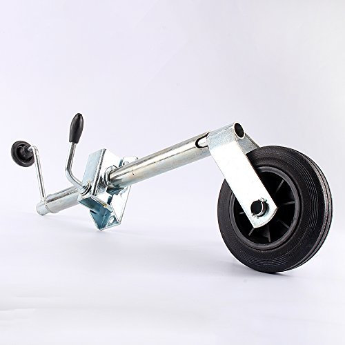 Ribbed Wheel, 35mm Shaft Heavy Duty Trailer Wheel with Cast Iron Clamp, ReplacementJockey Wheel for Caravan, Horse Box & Trailer