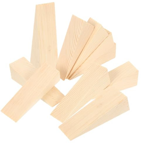 COHEALI Porte Coulissante 10 Pièces cale triangulaire en bois cale de porte protecteur mural butée de porte en coin Cale-porte en bois Cale-porte de porte en bois arrêt d'alarme de porte