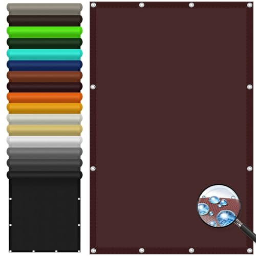 Toldos Exterior Terraza Rectangular 4 x 7 m PU Revestimiento, 98% Protección UV Toldo Parasol Lona Toldo Vela con Cuerda Libre, para Patio Patio Exterior Piscina, Vino Tinto