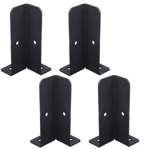 Oceanlend 4 pali per recinzione in legno per pergola, staffe di base di ancoraggio regolabili, kit per recinzione in legno reversibile, 56EHQ48M4S0184Y93IEI