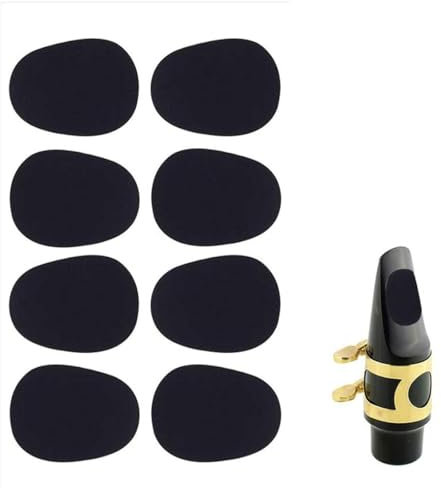 PBAHAUP Mundstückkissen, 64 Stück, 0,8 mm, für Alto und Tenorsaxophon, Silikon, Schwarz