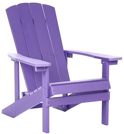 Beliani Moderner Muskoka Gartenstuhl violett Purpur mit Breiten Armlehnen Adirondack