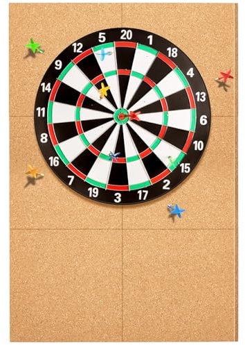 Threehoney 6 Stück erweiterte Länge Kork Dartscheibe Wandschutz für professionelle 17. 75 und 45,7 cm Dartrückwand für Board-Bereich (91,4 x 61 x 1,3 cm)