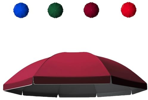 HRDMPFT Toile De Parasol avec 8 Baleines Housse De Rechange De Rond Auvent De Rechange Bleu, Marron, Vert, Rouge Anti-Ultraviolet De Dessus De Parapluie 240 Cm, 260 Cm, 280 Cm, 300 Cm,(Brown,300cm)