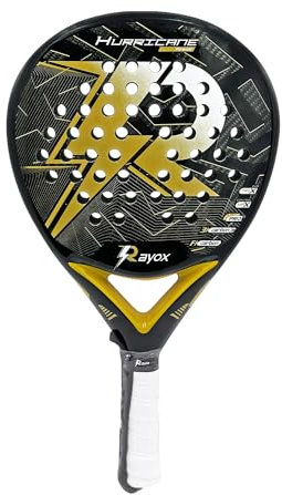 Rayox Hurricane Power Pala de pádel Carbono 3k | Apta para Jugadores Principiantes y Avanzado | Hombre y Mujer (Oro)