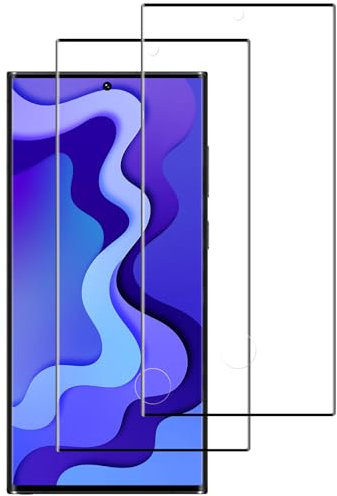 Protector de Pantalla para Samsung Galaxy S22 Ultra 5G, Cristal Templado Anti Arañazos, Vidrio Templado 3D Cobertura Completa, Sin Burbujas - 2 Piezas