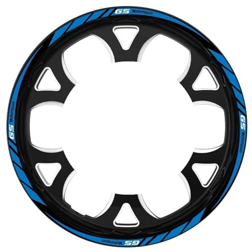 TYSMYXGS Motorrad 19''17''Rad Aufkleber Nabe Felgen Aufkleber Reflektierende Streifen Band Dekoration Für BMW R 1200 GS R 1250 GS F 650 GS G 310 GS F 750 GS Komplettes Set mit Felgenaufklebern(BLAU)