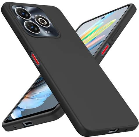 Xiltlly Hülle für ZTE Blade A75 4G, Premium Silikon Dünne Weiche Handyhülle Flexible TPU Protective Case Sturzfest Schutzhüllen Cover für ZTE Blade A75 4G 6.6 Zoll, Schwarz