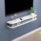Meuble TV mural flottant avec étagères de rangement pour salon et chambre à coucher en bois blanc étagère sous TV étagère flottante 60 x 22 x 15 cm