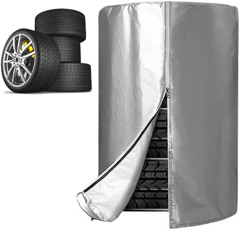 1 Stück Reifentaschen,Oxford Tuch Reifenabdeckung,Universal Reifentaschen,Wasserdicht und staubdicht Reifenabdeckungen,Tasche Reißverschluss Reifenabdeckung,28.74*43.31inch,Silver 420D Oxford Tuch