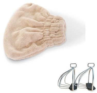 YASSINHE Stirrup Covers Stirrup Bag Stirrup Iron Covers for English Saddle Cage Safety Horse Stirrup Covers-Apricot
