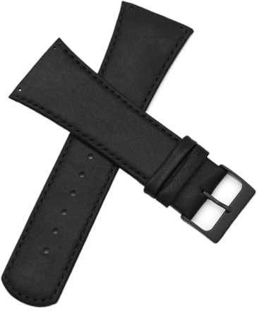 GNUFOPI Leather Watch Strap Compatible With Skagen Mens Watches 30mm With Screw(Black-3)