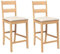 vidaXL Tabourets de Bar avec Coussins 2pcs Naturel Bois Massif d'hévéa, Chaise, Chaise de Bar de Cuisine, Chaise de bistrot