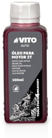 VITO - 2-Takt-Motoröl, 1 l, halbsynthetisch, Kettensäge, Rasentrimmer, Heckenschere, Motorroller