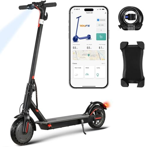 E Scooter mit Straßenzulassung 350W Motor,25-30km Reichweite,8.5 Wabenreifen Elektroroller Belastung LED bis 120kg 20km/h ABE Elektro Scooter Faltbarer E Roller für Pendeln Duales Bremssystem
