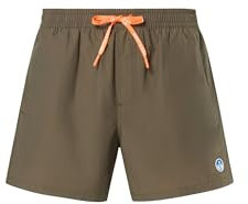 NORTH SAILS Costume a Pantaloncino da Bagno Uomo in Poliestere 100% Reciclato (IT, Testo, XXL, Deep Green)